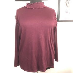 Ruffle neck turtle neck